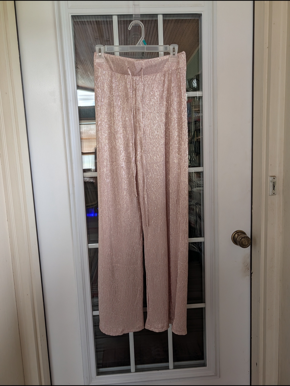 NWT Simply Southern Shimmery Blush Wide-Leg Pants Size M-L